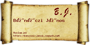 Bánóczi János névjegykártya