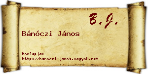Bánóczi János névjegykártya