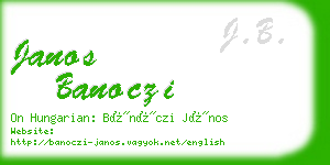 janos banoczi business card